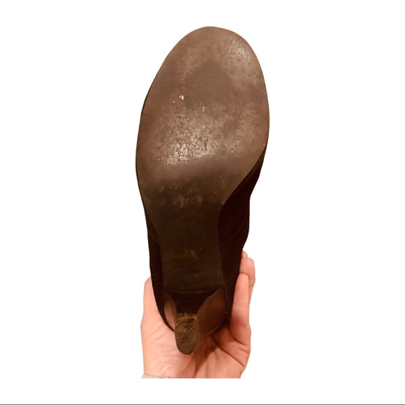 STEVE MADDEN Black Slouch Suede Boots with Back Buckle - Picture 4 of 7